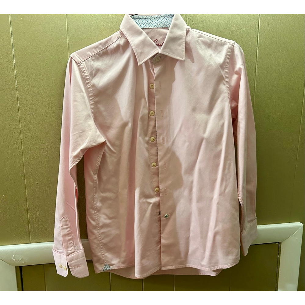 Robert Graham Boy’s Pink Dress Shirt Size 10-12 M Long Sleeve - Picture 2 of 10
